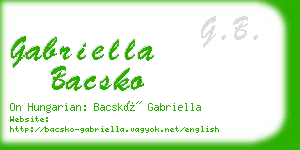 gabriella bacsko business card